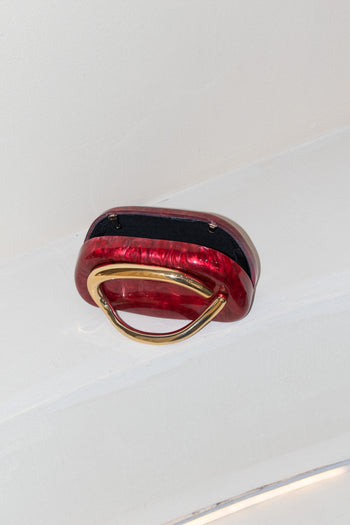 Red Marble Clutch