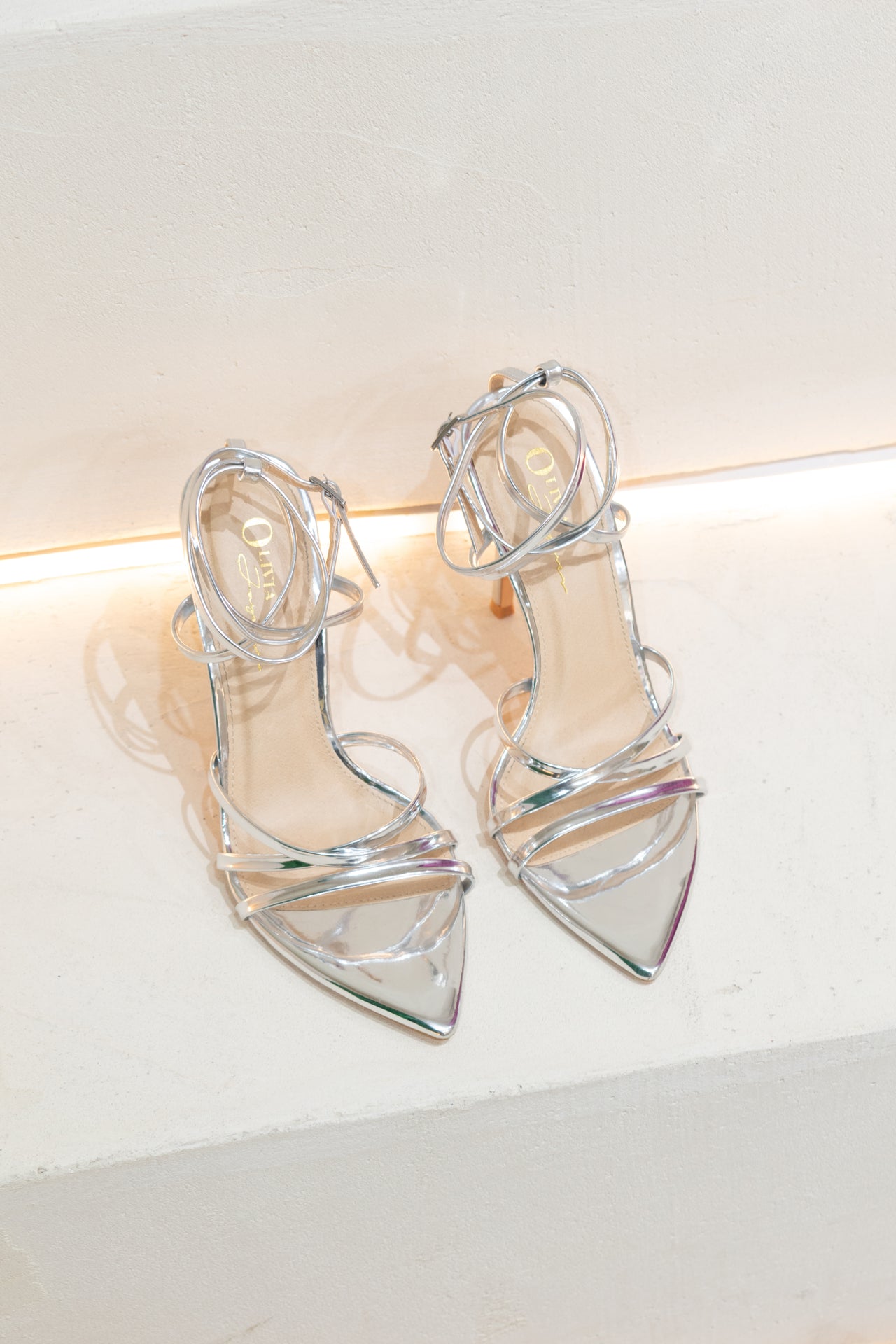 Silver Strappy Heels