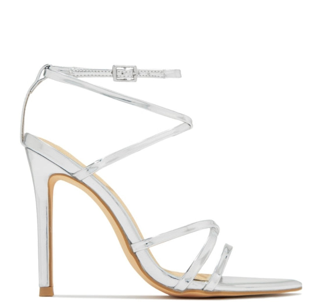 Strappy Silver Heels