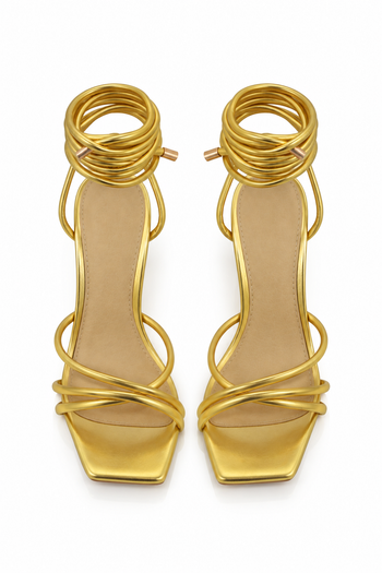 Rina Gold Strappy Heels