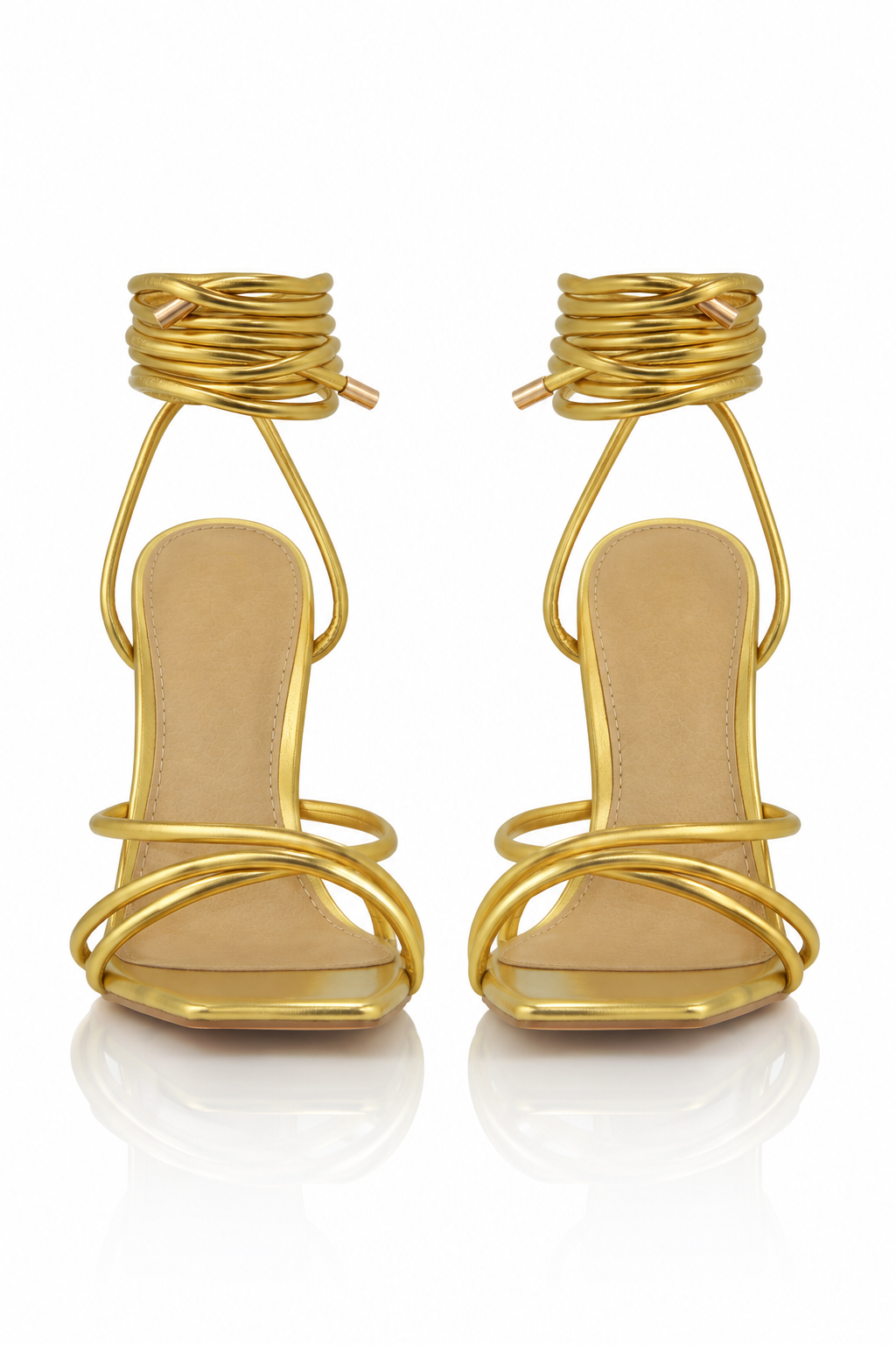 Rina Gold Strappy Heels