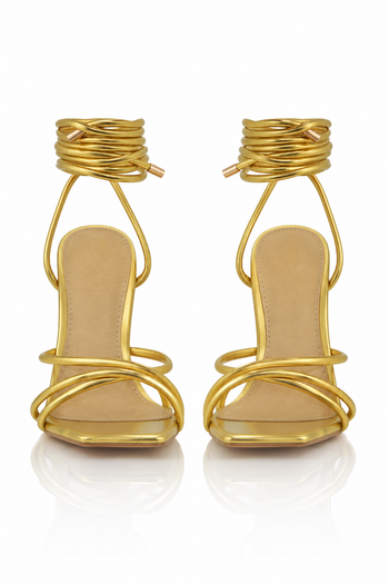 Rina Gold Strappy Heels