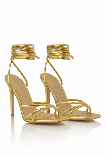 Rina Gold Strappy Heels